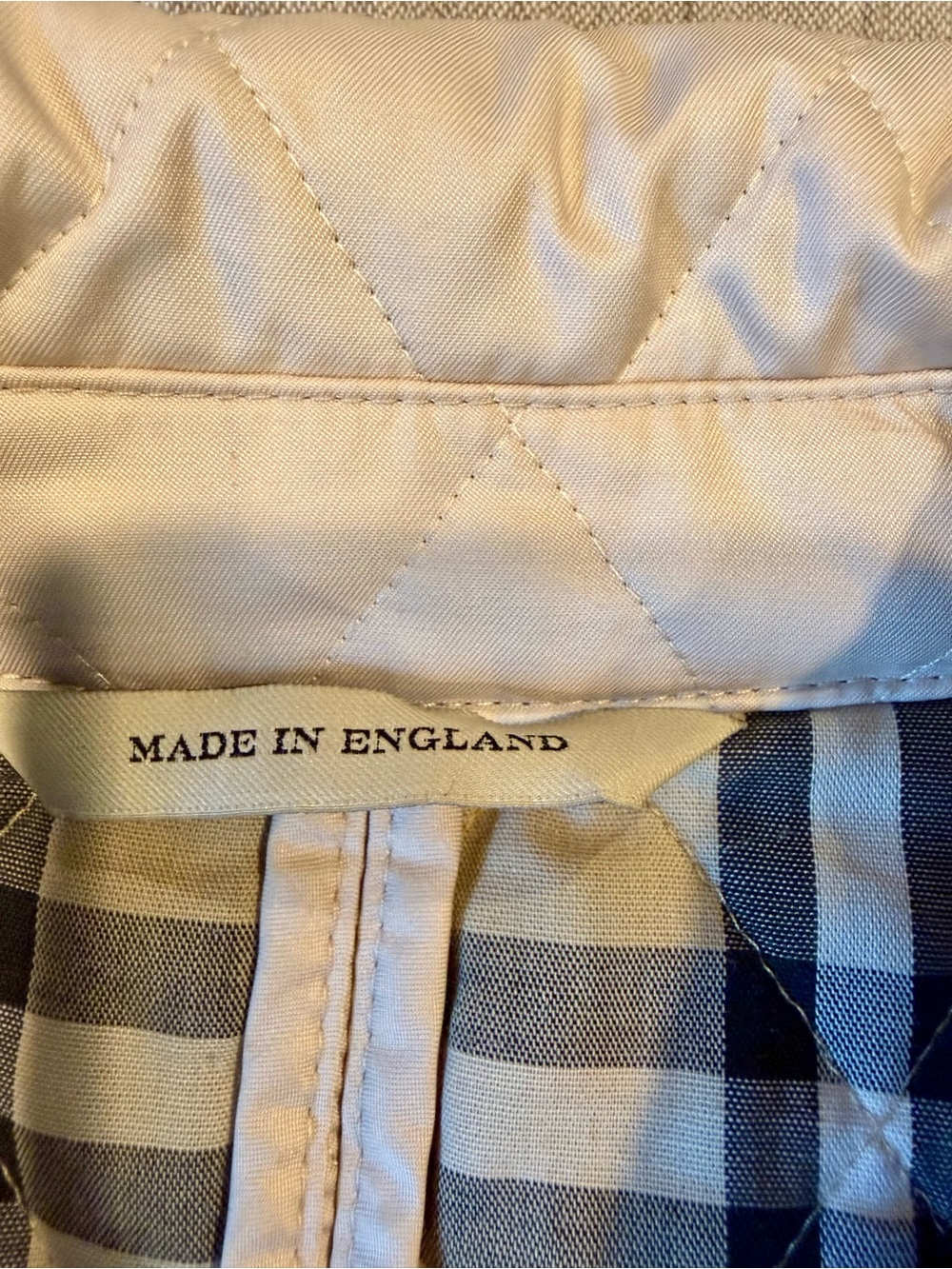 Burberry London Quilted Utility Jacket Beige Nova Check Made England Womens S - Picture 5 of 13